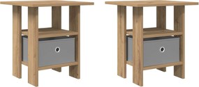 vidaXL Noptieră 2 pcs Stejar Artizanal 41 x 40 x 45 cm Lemn compozit