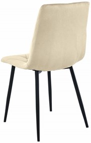 Scaun de dining din catifea bej deschis LIBRA cu picioare negre