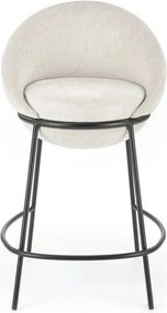 Scaun bar H118, bej deschis/negru, stofa clasica/otel, 53x57x90 cm