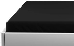 Cearsaf jersey pentru patut copii negru, 70x140 cm