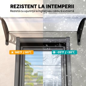 Outsunny Copertină Curbată pentru Exterior cu Panouri din Policarbonat și Sistem de Fixare Inclus | Aosom Romania