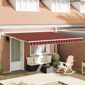 vidaXL Marchiză retractabilă Portocalie și maro 400 × 350 cm
