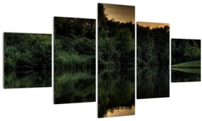 Tablou cu lac în pădure (125x70 cm), în 40 de alte dimensiuni noi