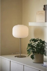 Veioză albă/argintie cu abajur din sticlă (înălțime 50 cm) Sober – Markslöjd