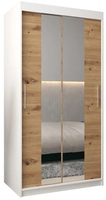 Dulap de haine 100 cm Toki 1 (alb mat + stejar artisan). 1064875