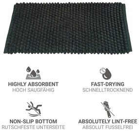 Covoraș de baie verde închis din material textil 50x80 cm Solivo – Wenko