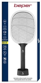 Capcana electrica pentru insecte Beper P206ZAN250, 2W, Incarcare USB, Suport,  Iluminare LED, Alb