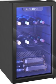 HOMCOM Frigider pentru vinuri 24 sticle, capacitate 68 L, 4–16 °C aparat independent pentru băuturi, bere și vin cu ușă din sticlă, negru | Aosom Romania