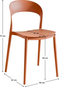 Scaun stivuibil, portocaliu, RADANA NEW
