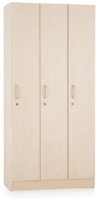 Dulap din lemn Visio - 3 compartimente, 90 x 42 x 190 cm, paltin