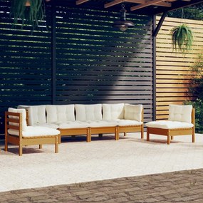 3096199 vidaXL Set mobilier de grădină cu perne, 6 piese, lemn masiv de pin