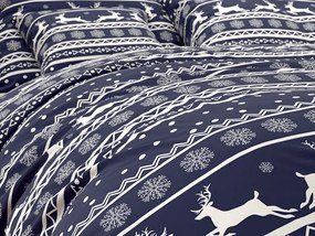 Lenjerie de pat din bumbac WINTER CHARM albastru inchis Dimensiune lenjerie de pat: 70 x 90 cm | 140 x 200 cm