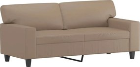 vidaXL Canapea cu 2 locuri, cappuccino, 140 cm, piele ecologică