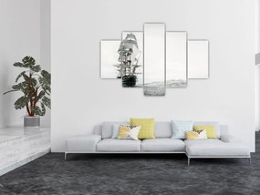 Tablou - O navă care navighează pe ocean (150x105 cm)