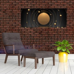 Tablou - Cercuri aurii (120x50 cm)