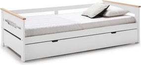 Pat cu extensie din lemn de pin alb pentru copii 90x190 cm Elisa - Marckeric