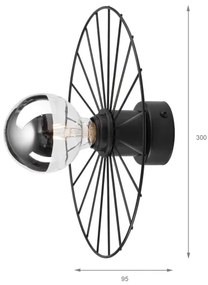 Aplică MONTANA 1xE27/15W/230V d. 30 cm negru