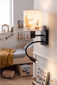 Brilagi - Lampă LED flexibilă BOBO 1xE27/25W/230V + LED/3W neagră/albă/animăluțe