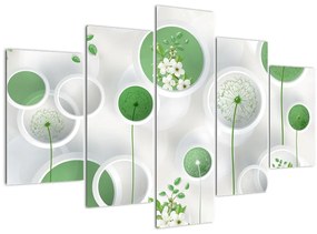 Tablou - Flori în cercuri (150x105 cm)