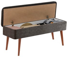 Masă de sufragerie extensibilă cu 2 scaune și 2 bănci Vlasta (nuc + antracit). 1073079