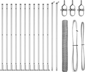 vidaXL Stâlp de gard. Argintiu 25 x 0,8 m (mesh de 50 mm) Oțel