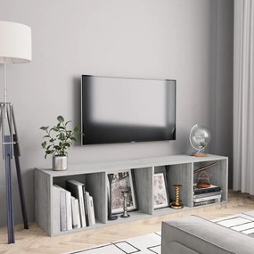 Biblioteca Comoda TV, gri beton, 143x30x36 cm 1, Gri beton