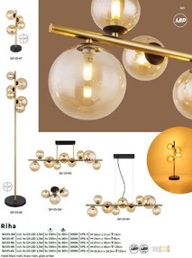 Lustra design modern Riha negru, alama