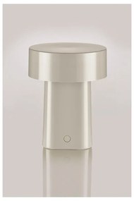 Veioză grej LED din plastic (înălțime 18 cm) Oblong – Zone