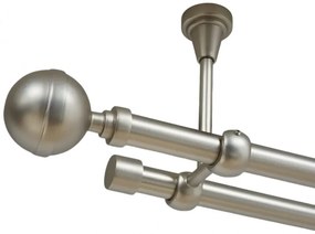 Galerie dubla kalisto fara inele prindere tavan 19/19 mm crom mat (Alege marime: 400 cm)