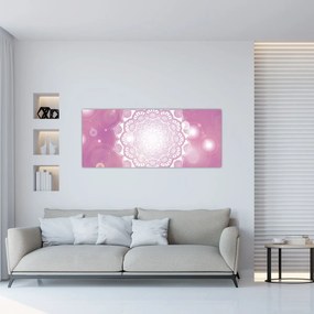 Tablou - Mandala pe fundal roz (120x50 cm)