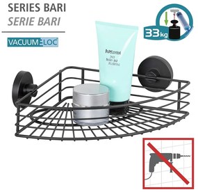 Raft de colt pentru baie Wenko Vacuum-Loc® Bari, negru