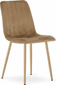 OFERTA Scaun din catifea maro LAVA ALMOND BROWN II. calitate secundara