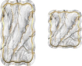 Covorașe de baie gri/aurii 2 buc. 60x100 cm – Foutastic