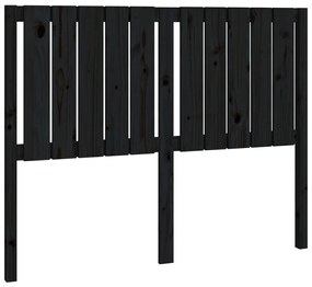 818864 vidaXL Tăblie de pat, negru, 125,5x4x100 cm, lemn masiv de pin