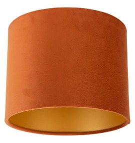 Abajur din material textil portocaliu cu interior auriu 18/18/14