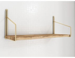 Raft de perete 45x16 cm stejar/auriu