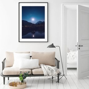 Poster - Lună plină deasupra lacului (A4)