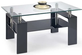 Măsuță de cafea Diana I, transparent / negru