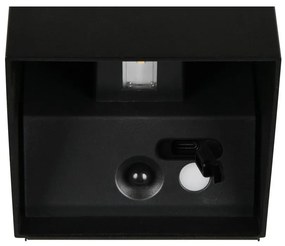 Corp de iluminat pentru exterior LED de perete cu senzor de mișcare cu USB (înălțime 10 cm) Genie – Trio