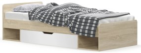 Pat de o persoană 90 cm Terrell (Stejar sonoma + alb) (fără saltea și somieră). 1053300
