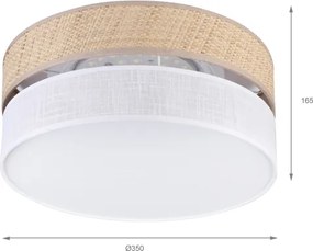 Plafonieră LED SIRJA BOHO, 20 W, 230 V, Ø 35 cm, bej/alb