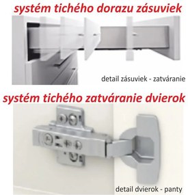 Dulap superior cu 2 uşi orizontale, alb super luciu HG, LINE ALB G80