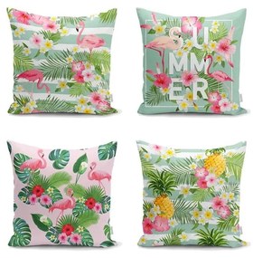 Set 4 fețe de pernă Minimalist Cushion Covers Naturia, 45 x 45 cm