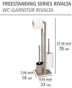 Suport pentru perie WC și hârtie igienică Wenko Rivalta, bej
