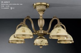 Lustra aplicata din alama cu sticla decorata design italian 5 6208