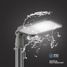 Brilagi - Lampă stradală LED de exterior URBANLIGHT, cu articulație, 100 W, 230 V, gri, IP65
