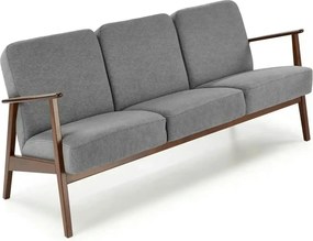 Canapea MILANO 3S, gri - Castel 93, stofa catifelata/lemn, 175x77x77 c