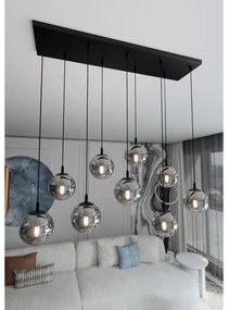 Lustră pe cablu COSMO 9xE14/10W/230V negru/gri