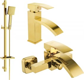 Mexen Libra DQ45 set pentru baie, auriu - 745103DQ45-50