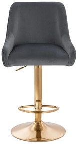 HR920W Scaun Grafit din Catifea cu Bază Aurie